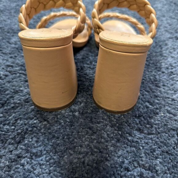 SCHUTZ 6,5 US/37 EU Elida leather block heel sandal in honey beige. - Picture 4 of 7